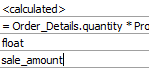 Sale amount filled into the as field for the calculated value.